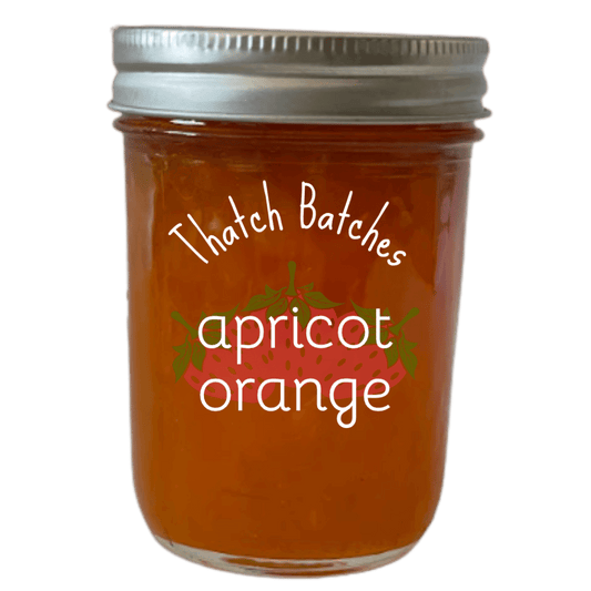 Sunshine & Citrus Collide: Thatch Batches Apricot Orange Jam, a tangy twist on breakfast bliss.