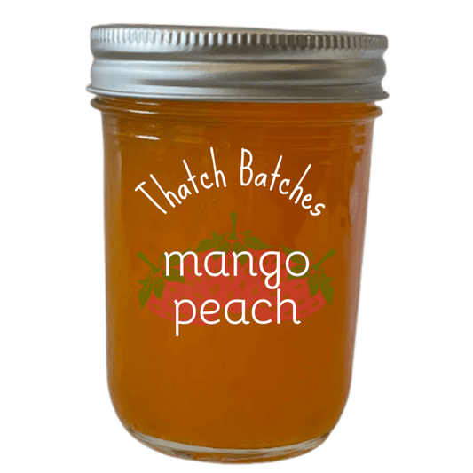 A jar of mango peach jam is a rocking flavor combination!