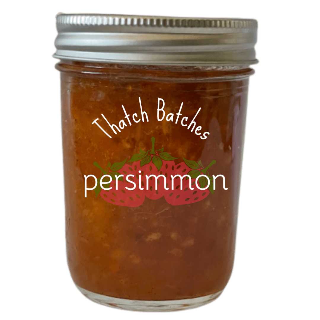 A jar of persimmon jam is a great sweet jam with a touch of cinnamon.