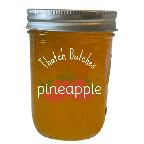 A jar of pineapple jam is super delicious. You know it's true!