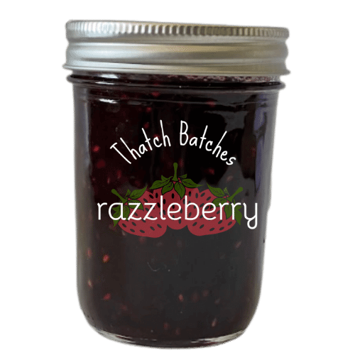 A jar of razzleberry jam with give your day some good old razzle dazzle!