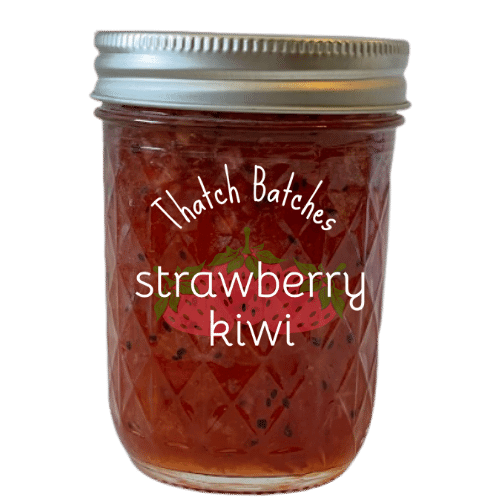 A jar of strawberry kiwi jam is sure to bring you great joy and happiness.