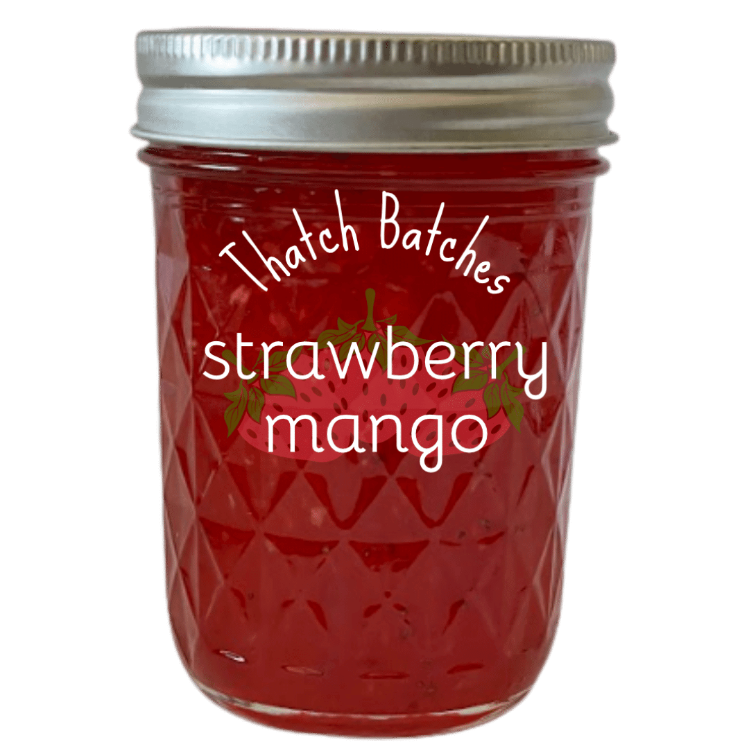 A jar of strawberry mango jam is the ultimate smoothie flavor turned into the ultimate jam flavor!