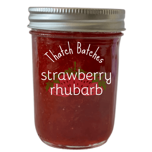 A jar of strawberry rhubarb jam is even better than a strawberry rhubarb pie.