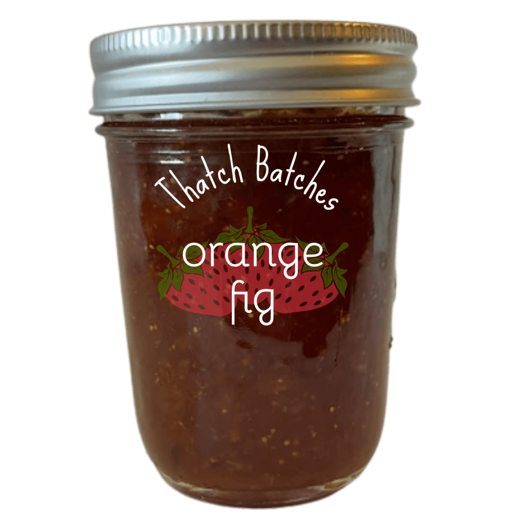 A jar of orange fig jam is a unique combination, but an excellent fancy jam!