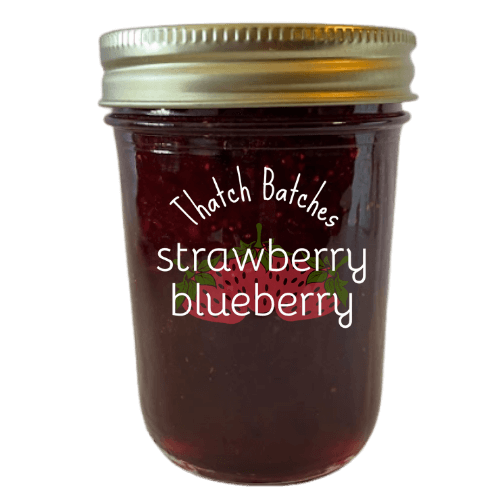 A jar of strawberry blueberry jam is basically a jar of two best friends.