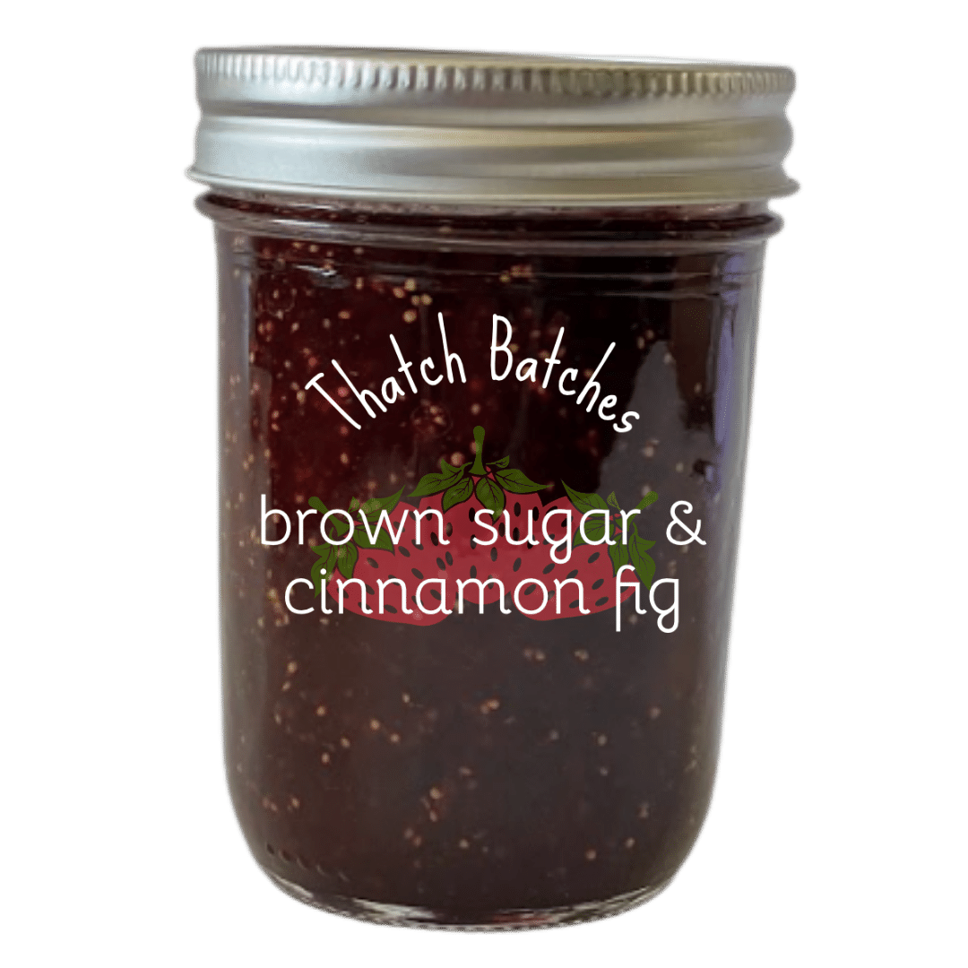 A jar of brown sugar cinnamon & fig jam. A true culinary delight.