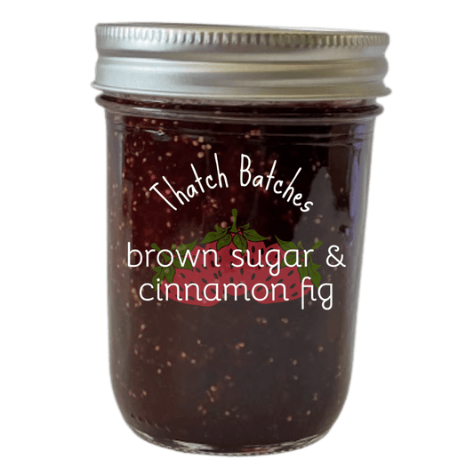 A jar of brown sugar cinnamon & fig jam. A true culinary delight.